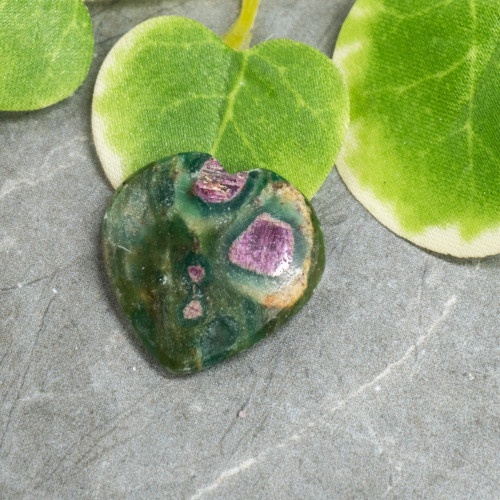 Small Ruby in Fuchsite Heart Random