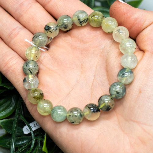 Prehnite with Epidote Bracelet 10mm