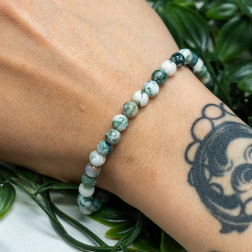 Tree Agate Bracelet 6mm