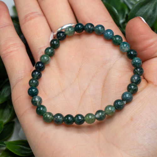 Moss Agate Bracelet 6mm