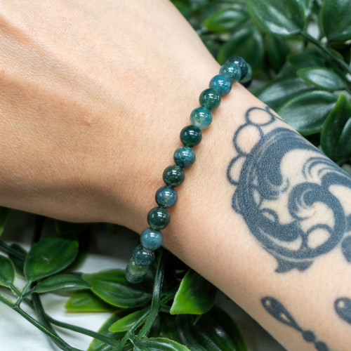 Moss Agate Bracelet 6mm