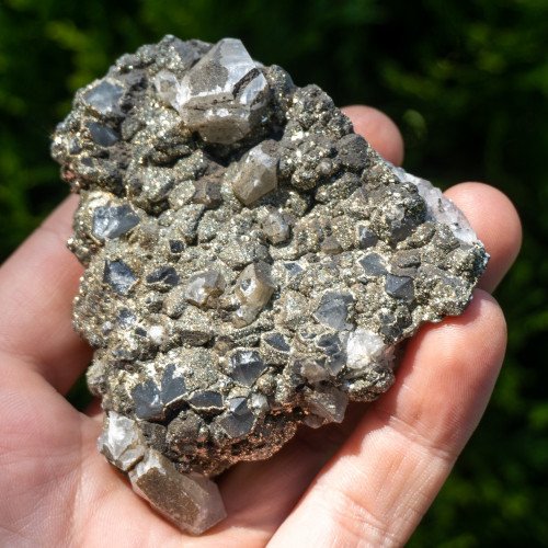 Medium Fluorite with Druzy Quartz and Pyrite #5