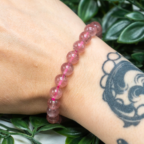 Strawberry Quartz Bracelet 8mm