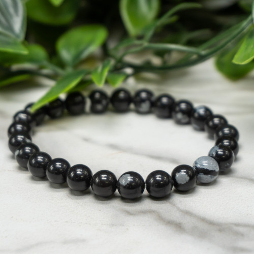Snowflake Obsidian Bracelet 8mm