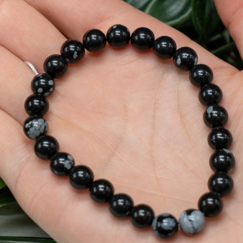 Snowflake Obsidian Bracelet 8mm