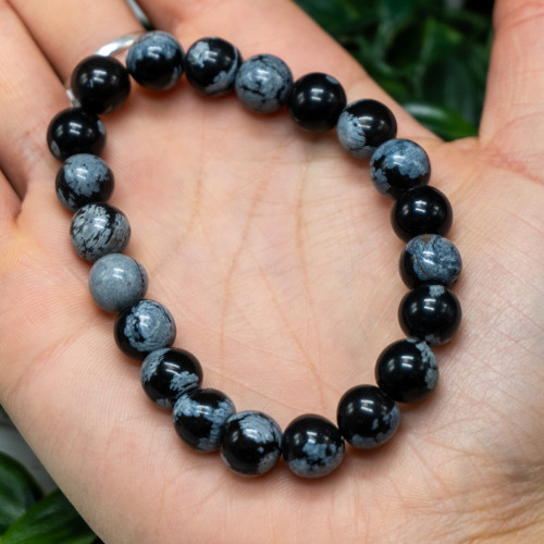 Snowflake Obsidian Bracelet 10mm