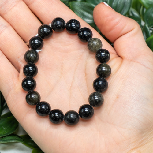 Golden Sheen Obsidian Bracelet 10mm