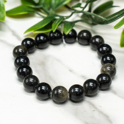 Golden Sheen Obsidian Bracelet 10mm