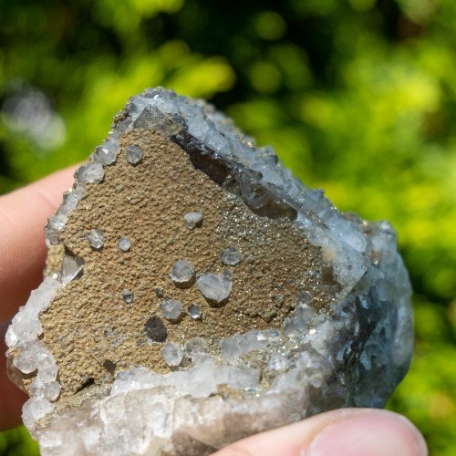 Medium Fluorite with Druzy Quartz and Pyrite #7