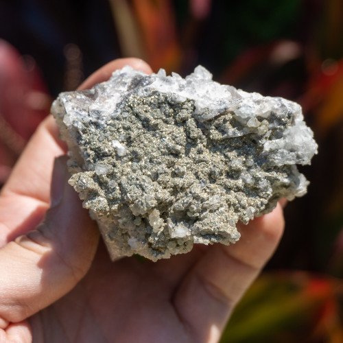 Medium Fluorite with Druzy Quartz and Pyrite #11