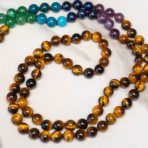 Tiger Eye Tree of Life Mala Necklace