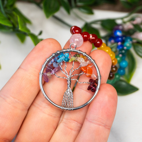 Rose Quartz Tree of Life Mala Necklace