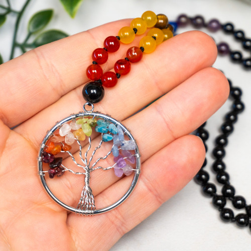 Obsidian Tree of Life Mala Necklace