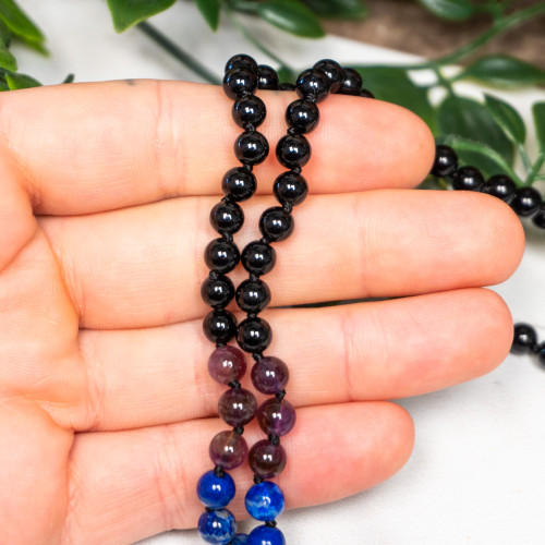 Obsidian Tree of Life Mala Necklace