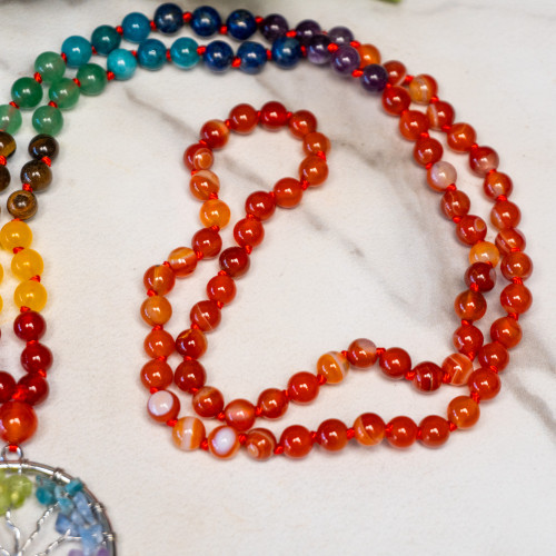 Carnelian Tree of Life Mala Necklace