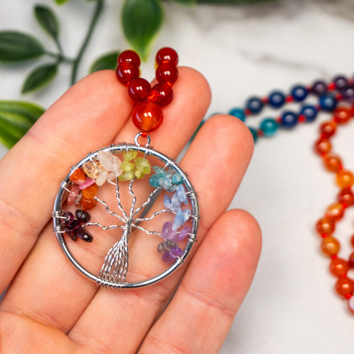 Carnelian Tree of Life Mala Necklace