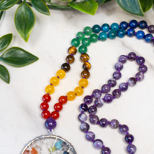 Amethyst Tree of Life Mala Necklace
