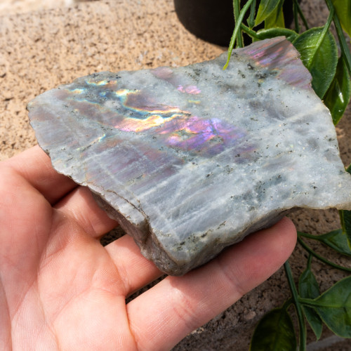 Purple Labradorite Half Polished #13