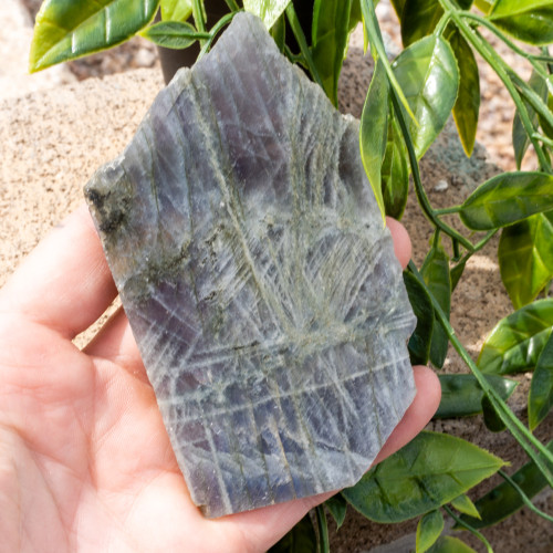 Purple Labradorite Half Polished #12