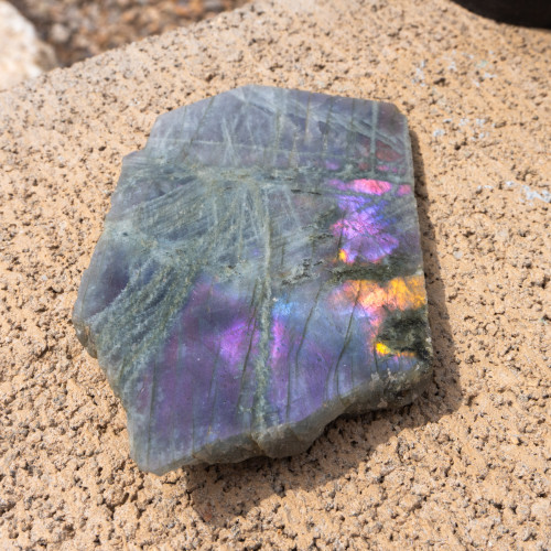 Purple Labradorite Half Polished #12
