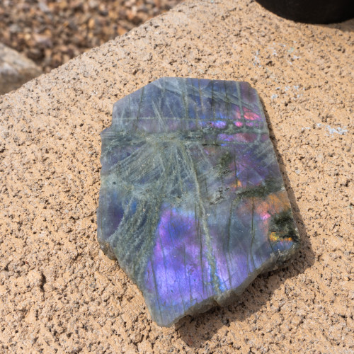 Purple Labradorite Half Polished #12