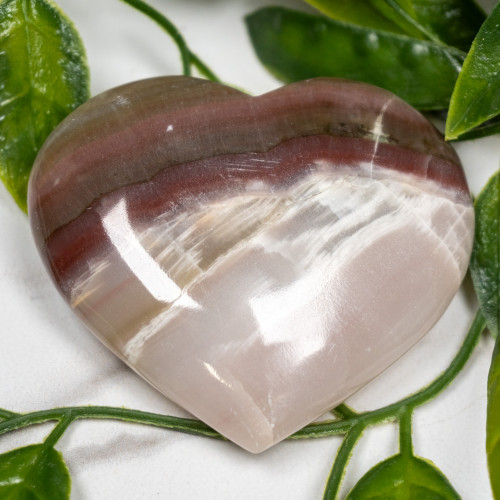 Pink Banded Onyx Heart #1