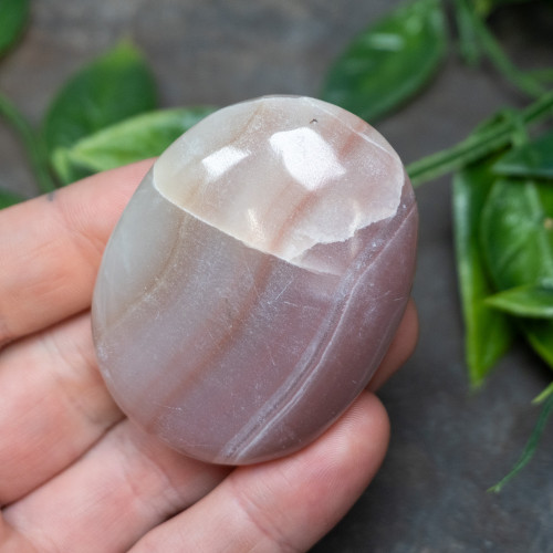 Pink Banded Onyx Palmstone #2