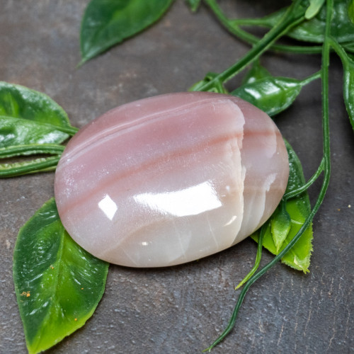 Pink Banded Onyx Palmstone #2