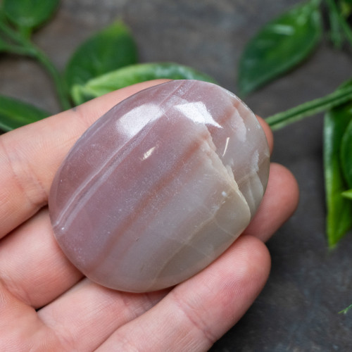 Pink Banded Onyx Palmstone #2