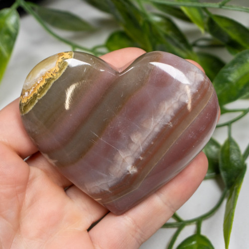 Pink Banded Onyx Heart #2
