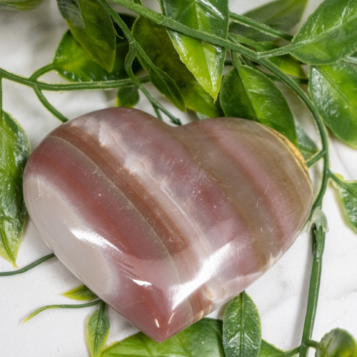 Pink Banded Onyx Heart #2