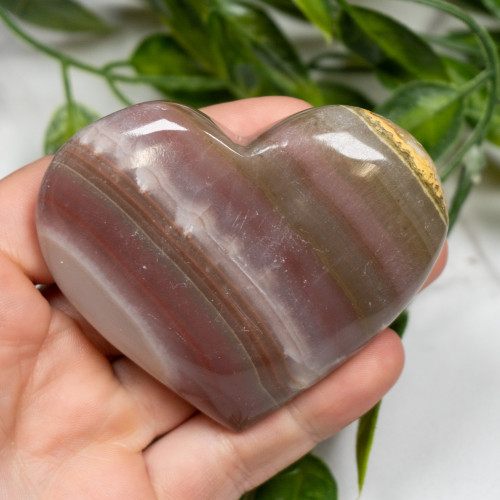 Pink Banded Onyx Heart #2