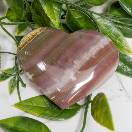 Pink Banded Onyx Heart #2