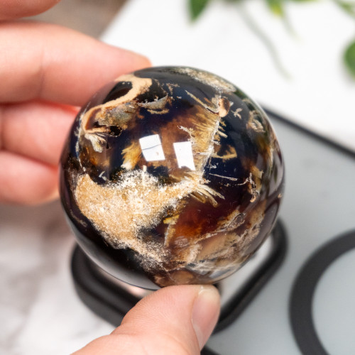 Indonesian Blue Amber Sphere #5