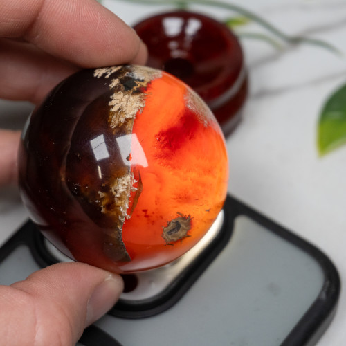 Indonesian Blue Amber Sphere #4