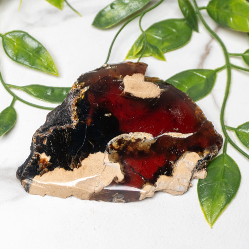 Indonesian Blue Amber Slice #10