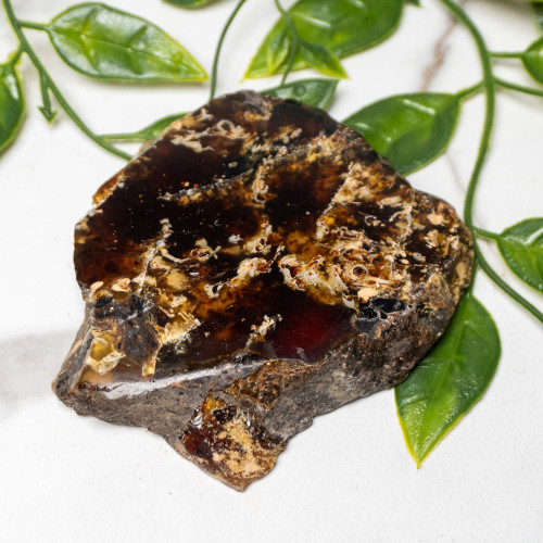 Indonesian Blue Amber Slice #9