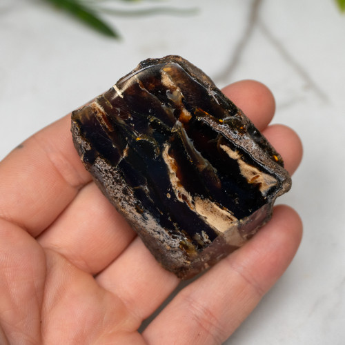 Indonesian Blue Amber Slice #2