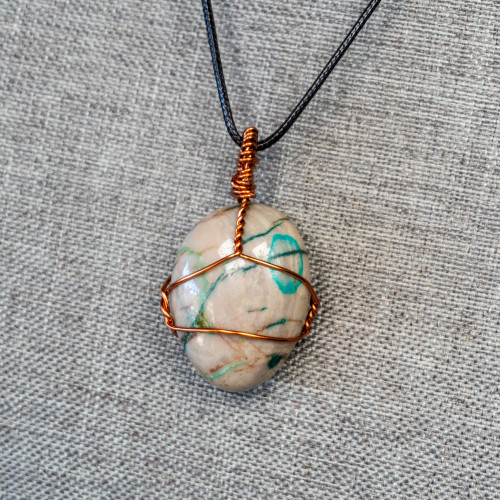 Chrysocolla & Shattuckite Wire Wrap #1