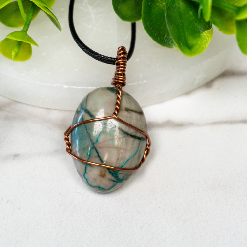 Chrysocolla & Shattuckite Wire Wrap #1