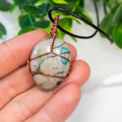 Chrysocolla & Shattuckite Wire Wrap #1