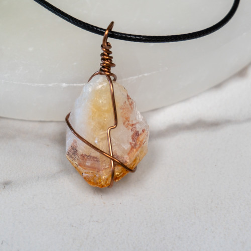 Heat Treated Citrine Wire Wrap #1