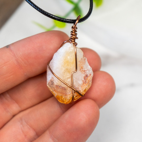Heat Treated Citrine Wire Wrap #1