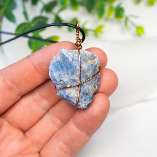 Raw Blue Kyanite Wire Wrap #4