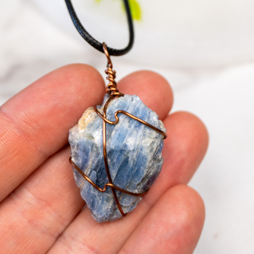 Raw Blue Kyanite Wire Wrap #3