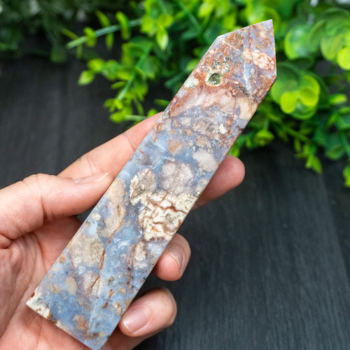 Blue Flower Agate Tower #5