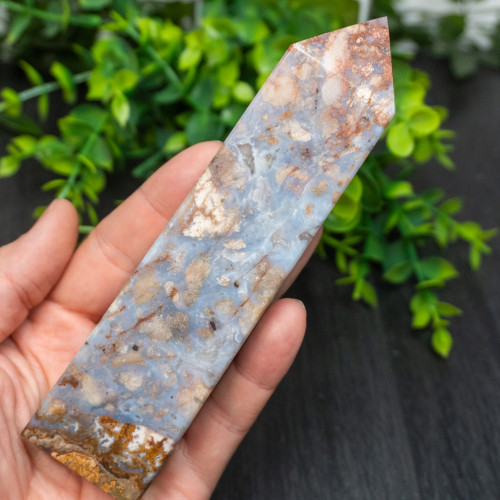 Blue Flower Agate Tower #4