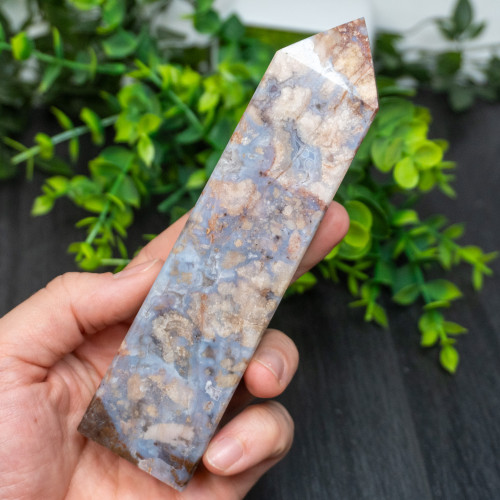 Blue Flower Agate Tower #4