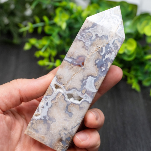 Blue Flower Agate Tower #2