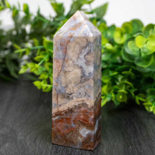 Blue Flower Agate Tower #1